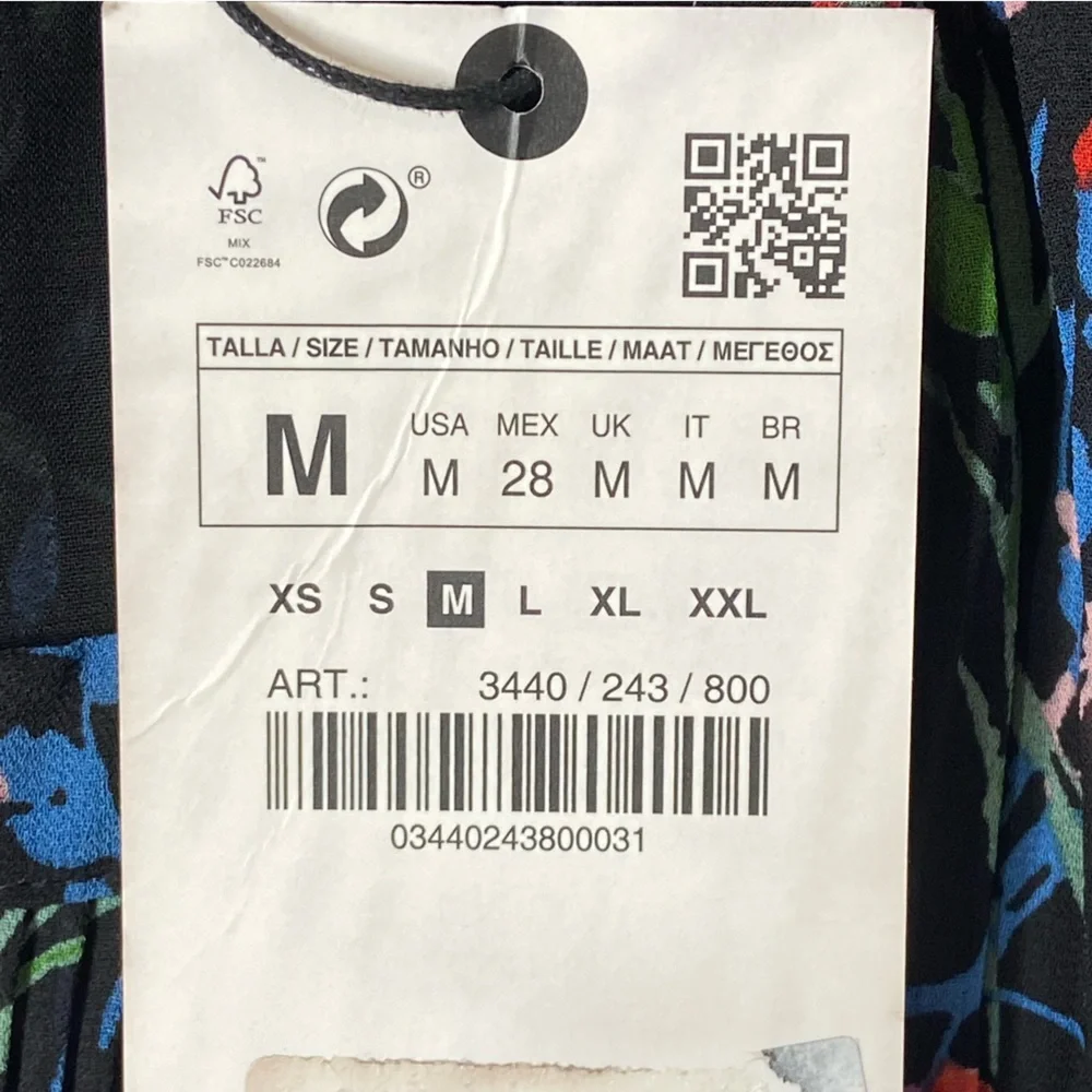 NWT Zara The Annie Dress Floral Pleated Dress Sz M - Picture 16 of 16